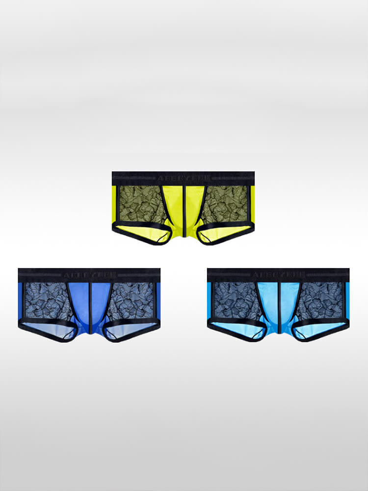 Men's Ice Silk Lace Sexy Sheer Ultra-Thin Trunks