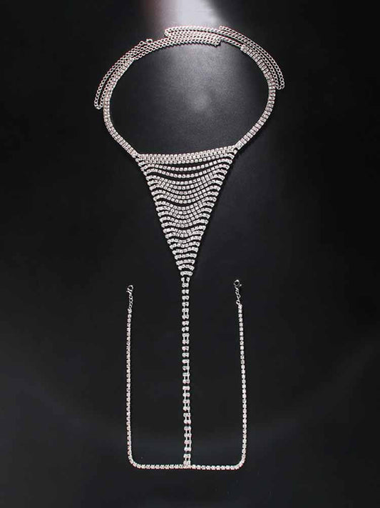 Fashion Rhinestone Sexy Metal Chain Thong
