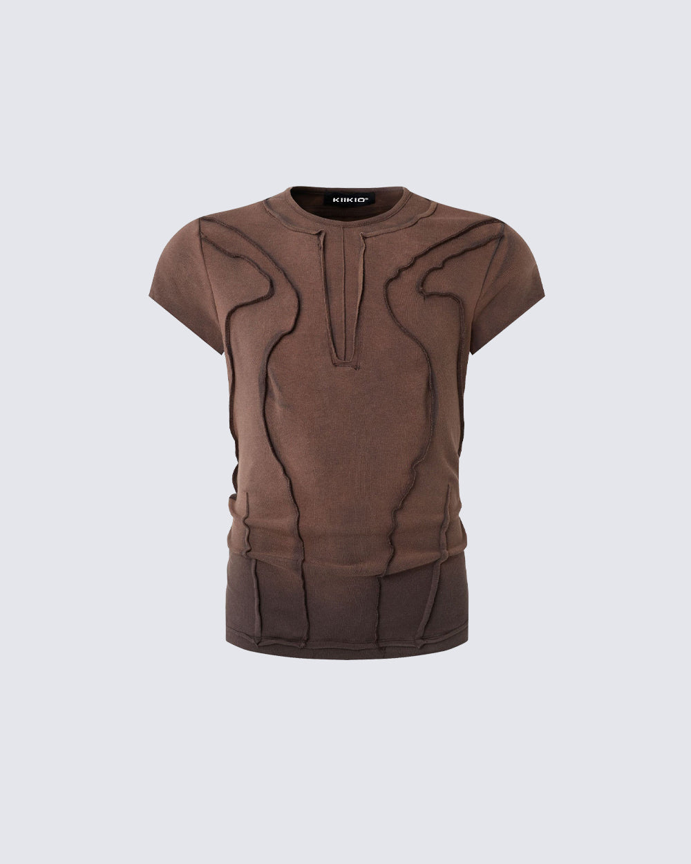 Distressed Casual Pleated Short-Sleeved T-Shirt