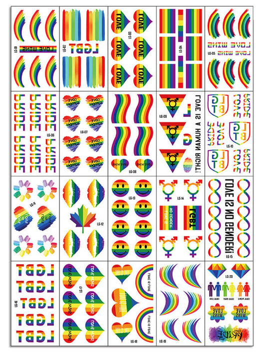 Rainbow Pride Waterproof Tattoo Sticker