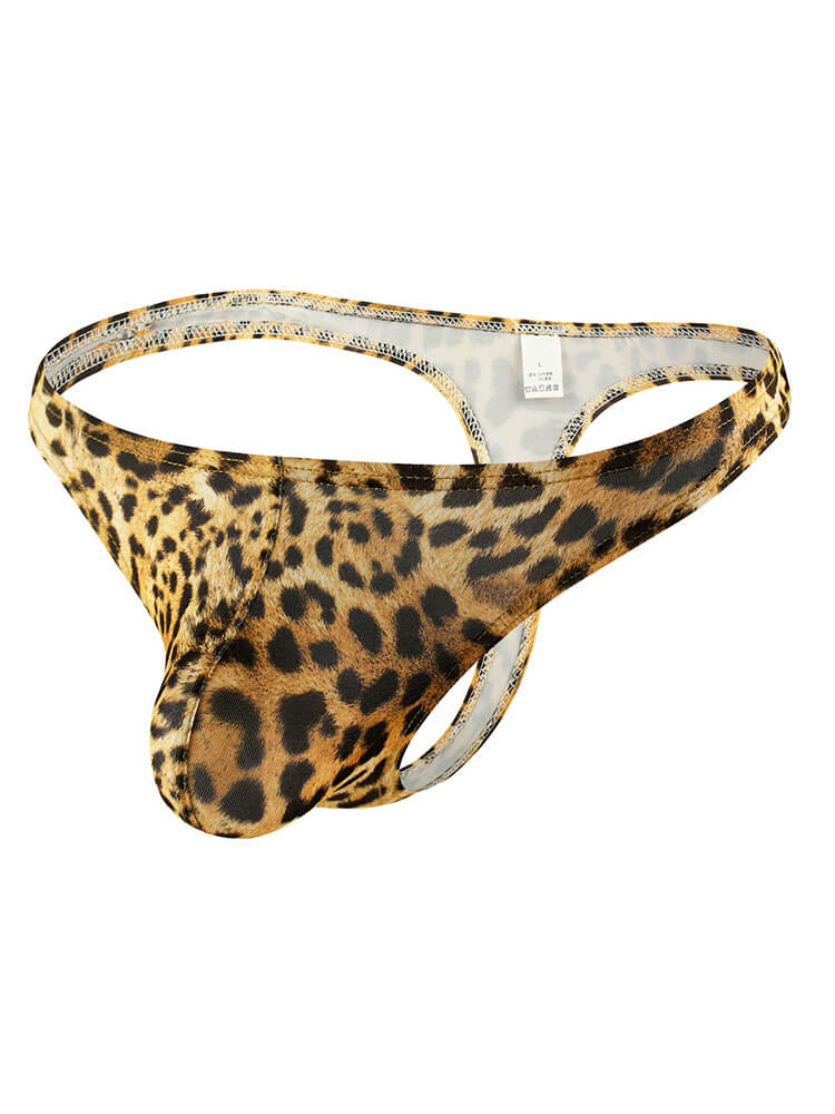Men's Sexy Leopard Print Low-Rise Pouch Thong
