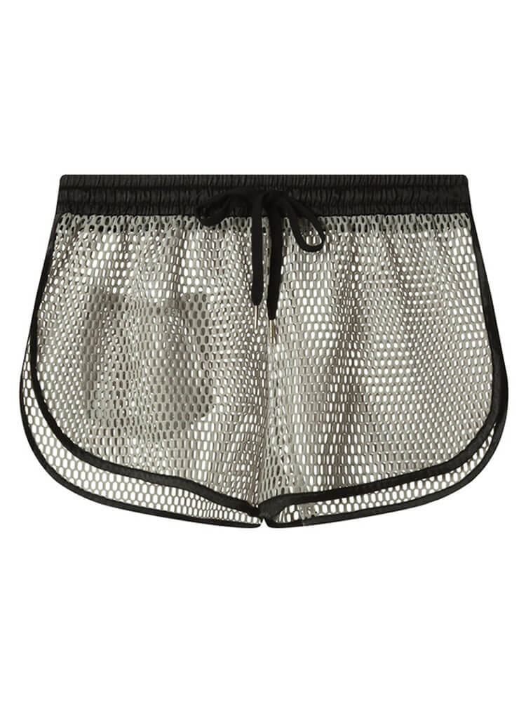 Men's Sexy Sheer Mesh Loose-Fit Home Shorts