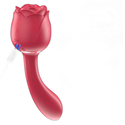 Immortal Flower VIII - Rose Clitoral Suction Stimulator with G-Spot Vibrator