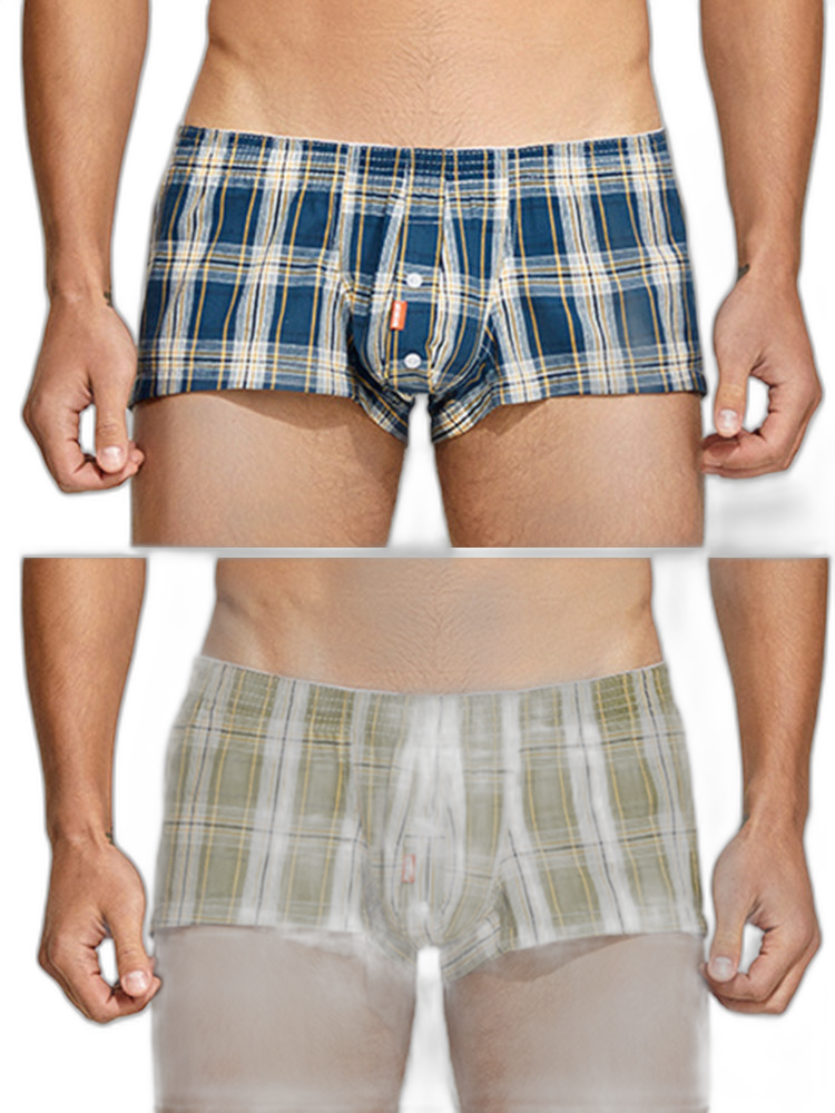 2 Pack Men's Plaid Lounge Shorts, Stylish and Breathable Sleep Trunks