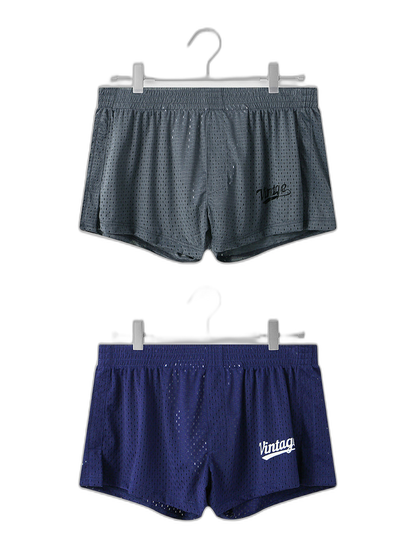 2 Pack Men's Seamless Comfort Quick-Dry Lightweight & Airy Mesh Boxers Shorts