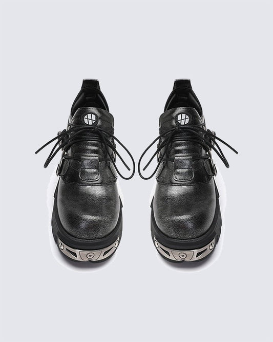 Thick-Soled Metal Low-Top Shoes