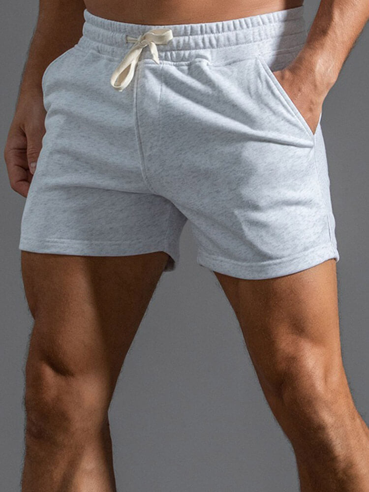 Men's Casual Solid Cotton Gym Shorts