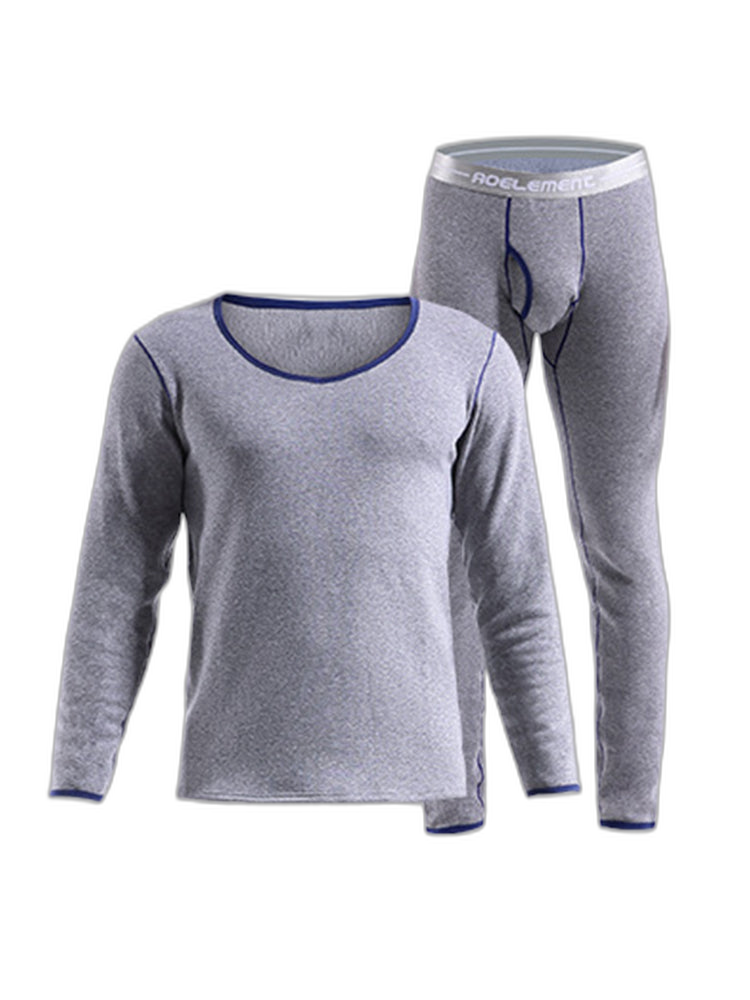 Fleece Lined Men's Thermal Underwear With Support Pouch
