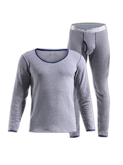 Fleece Lined Men's Thermal Underwear With Support Pouch
