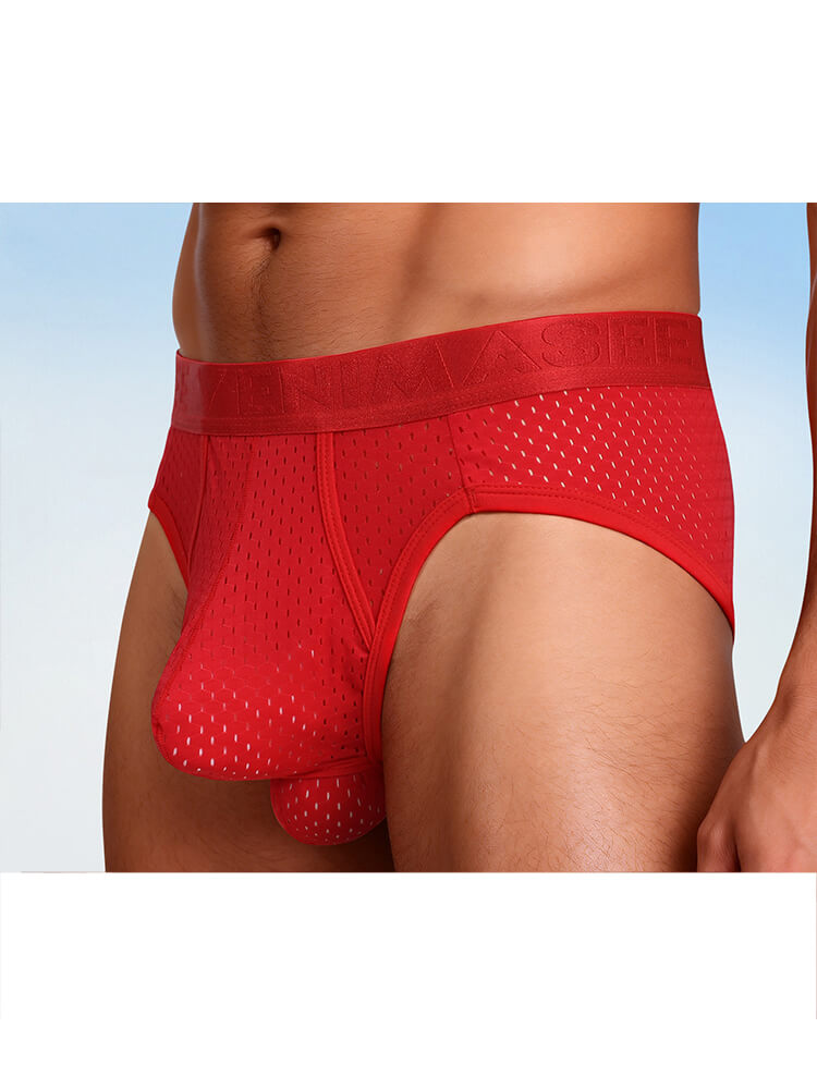 Men's Separated-Pouch Ice Silk Mesh Breathable Briefs