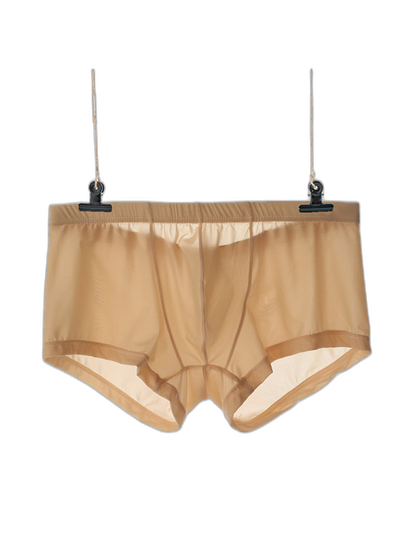 Thin Breathable Ice Silk U Convex Boxers for Men