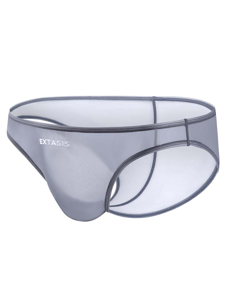 Men's Sexy Thin Sheer Solid Color Low-Rise Briefs