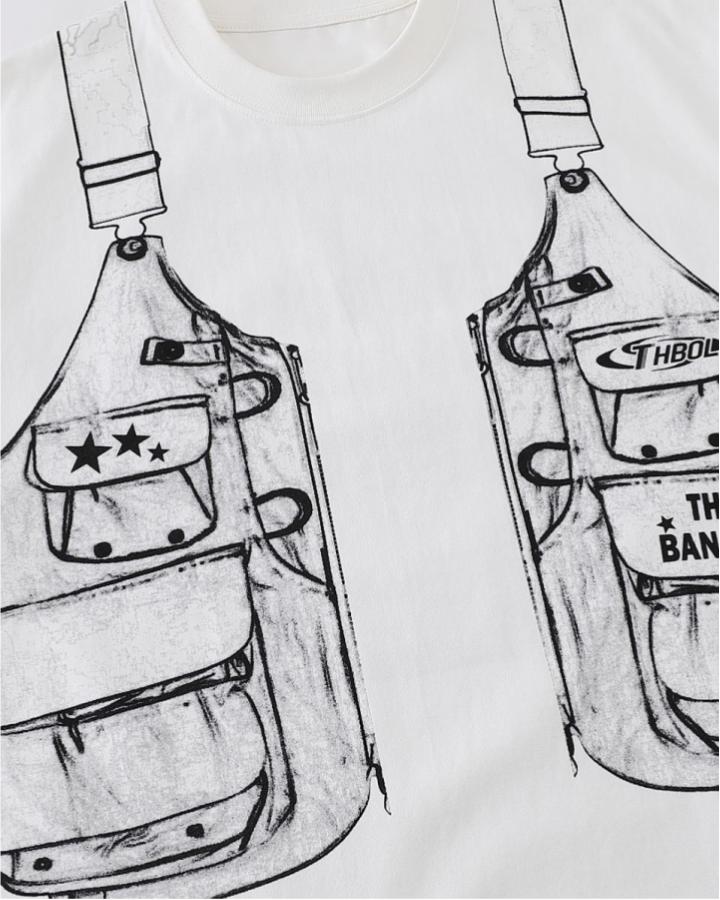 KIIKIO High Street Distressed Graphic Collared Tee