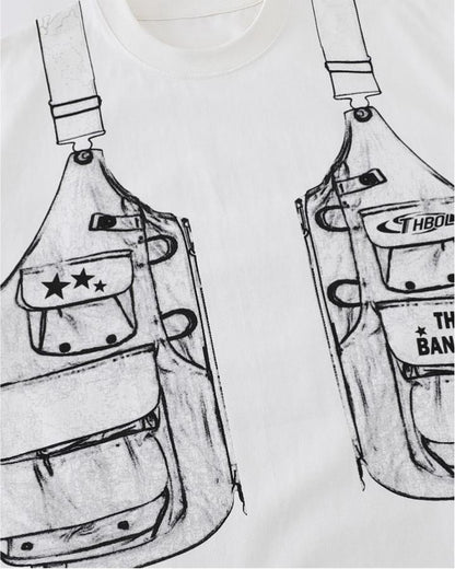 KIIKIO High Street Distressed Graphic Collared Tee