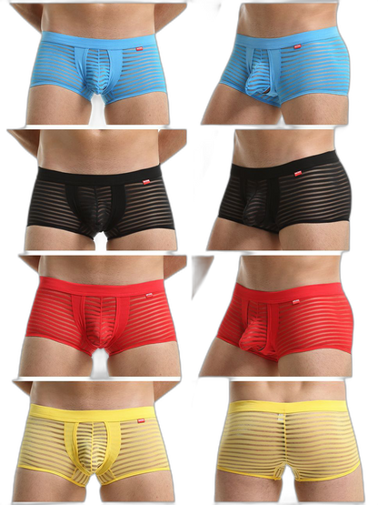 Men’s Sexy Striped Hollow Jockstrap With Separate Pouch