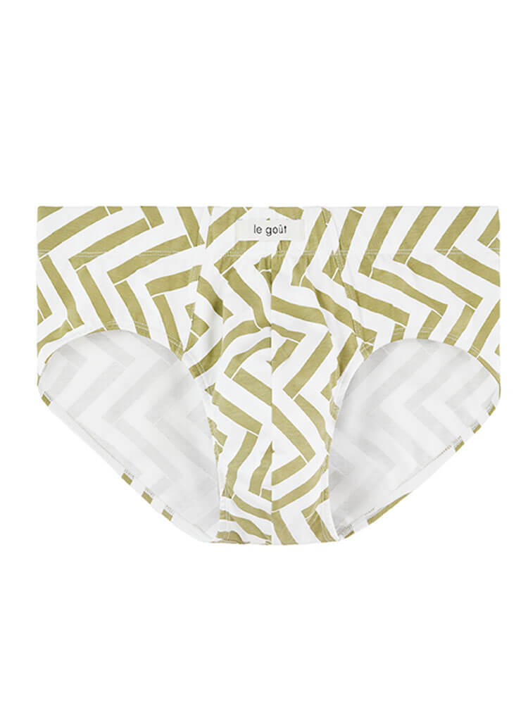 Men's Striped Print Breathable Cotton Vacation Briefs