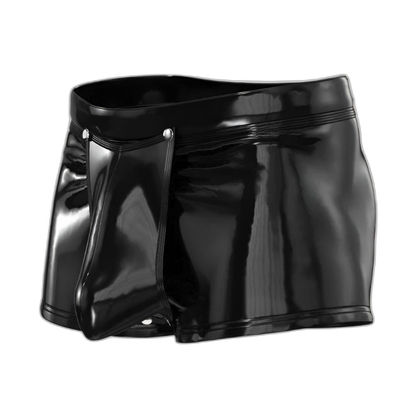 Open-Front Leather Boxer Briefs