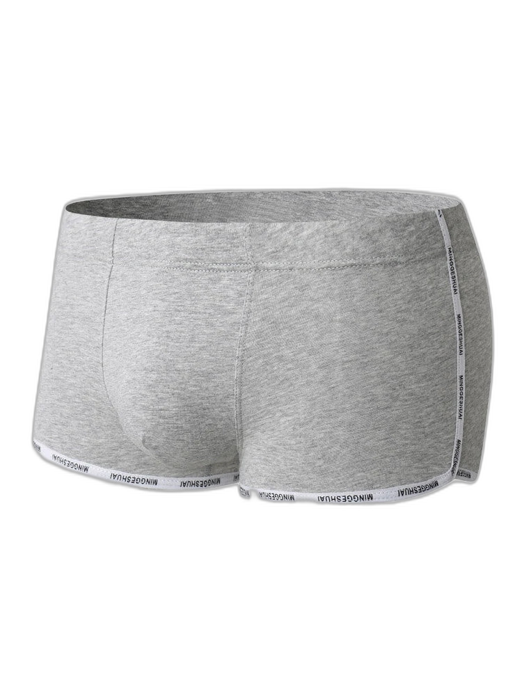 Men’s Letter Trim Applique Cotton Trunks