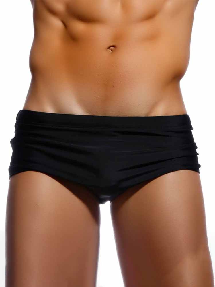 Men's Simple Solid Color Loose Swim Trunks
