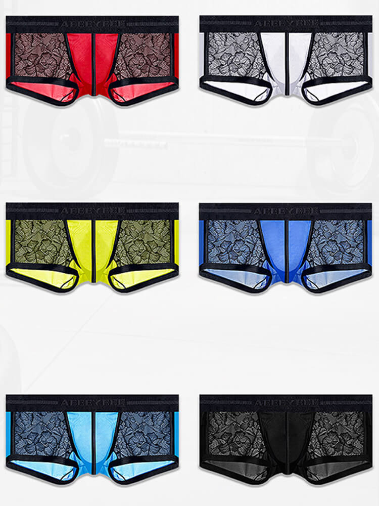 Men's Ice Silk Lace Sexy Sheer Ultra-Thin Trunks