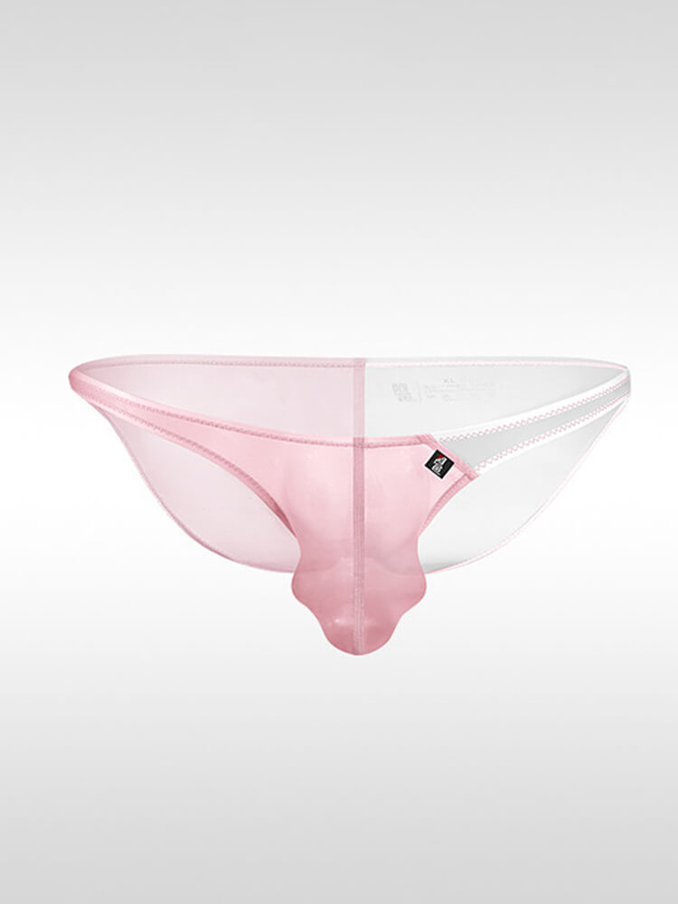 Men's Low-Rise Seamless  Sheer Ice Silk Thong