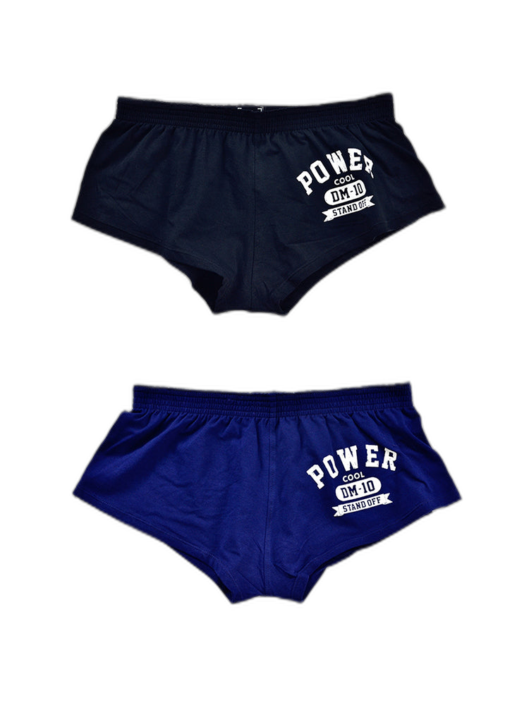 2-pack Men's DM Printed Lettering Low Waist Sexy Cotton Boxer Shorts