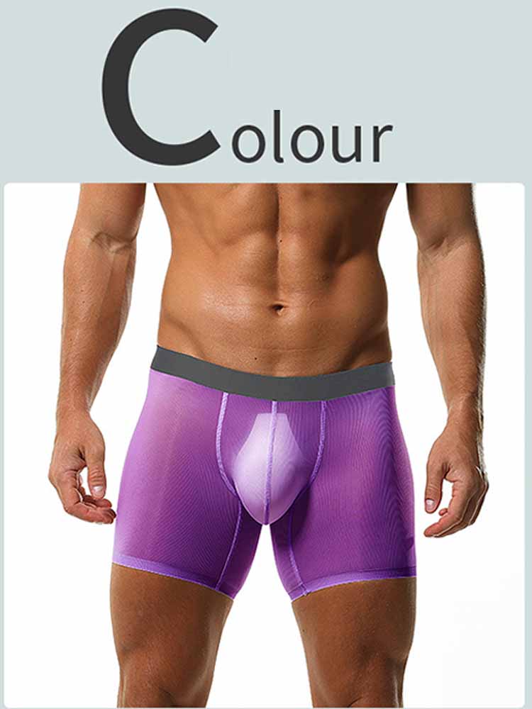 Men's Ice Silk Breathable Lengthened Boxer Briefs