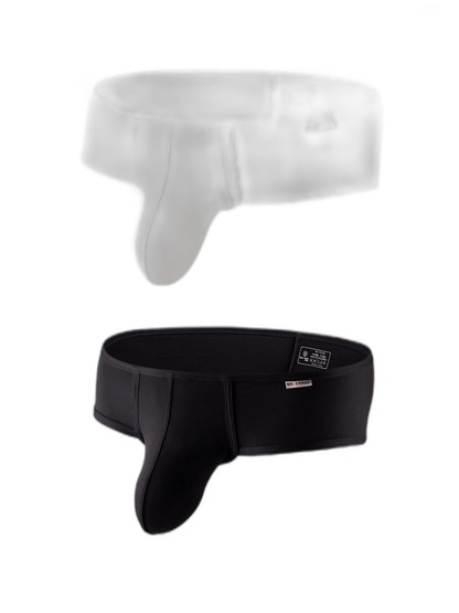 2 Pack Men's Low-Rise Contoured Pouch Stretch Fit Sporty Cut Trunks