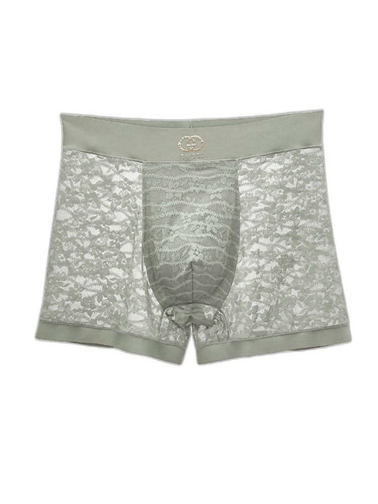 Men's Mid-Rise Sexy Seamless Lace Trunks