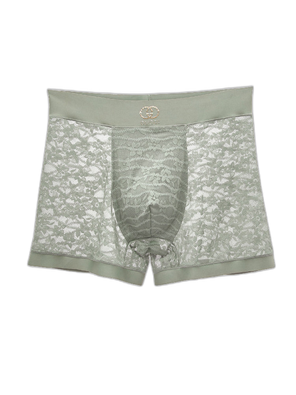 Men's Mid-Rise Sexy Seamless Lace Trunks