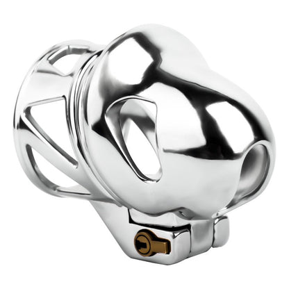No Ball Ring Chastity Cage – Stainless Steel Lock, 9 Size Glans Fit, Discreet Wear