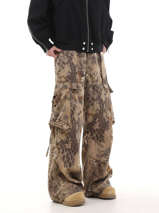 Snake Print Cargo Pants