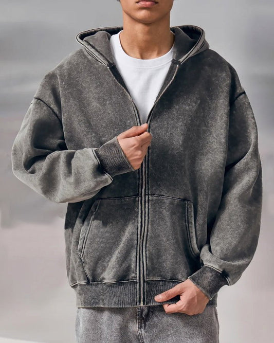 Heavyweight Vintage Zip-Up Hoodie