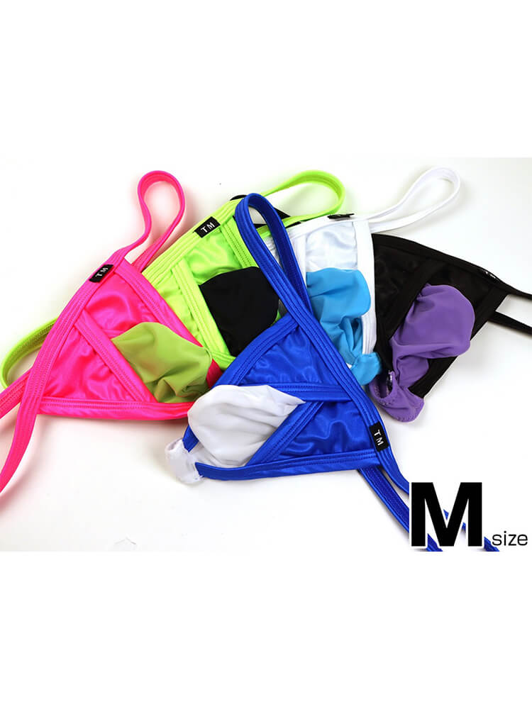 Men's Sexy Color-Block Low-Rise Contoured Pouch Thong