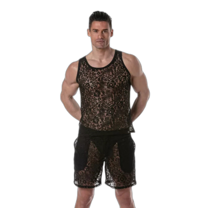 TOF Paris Lace Tank Top Black