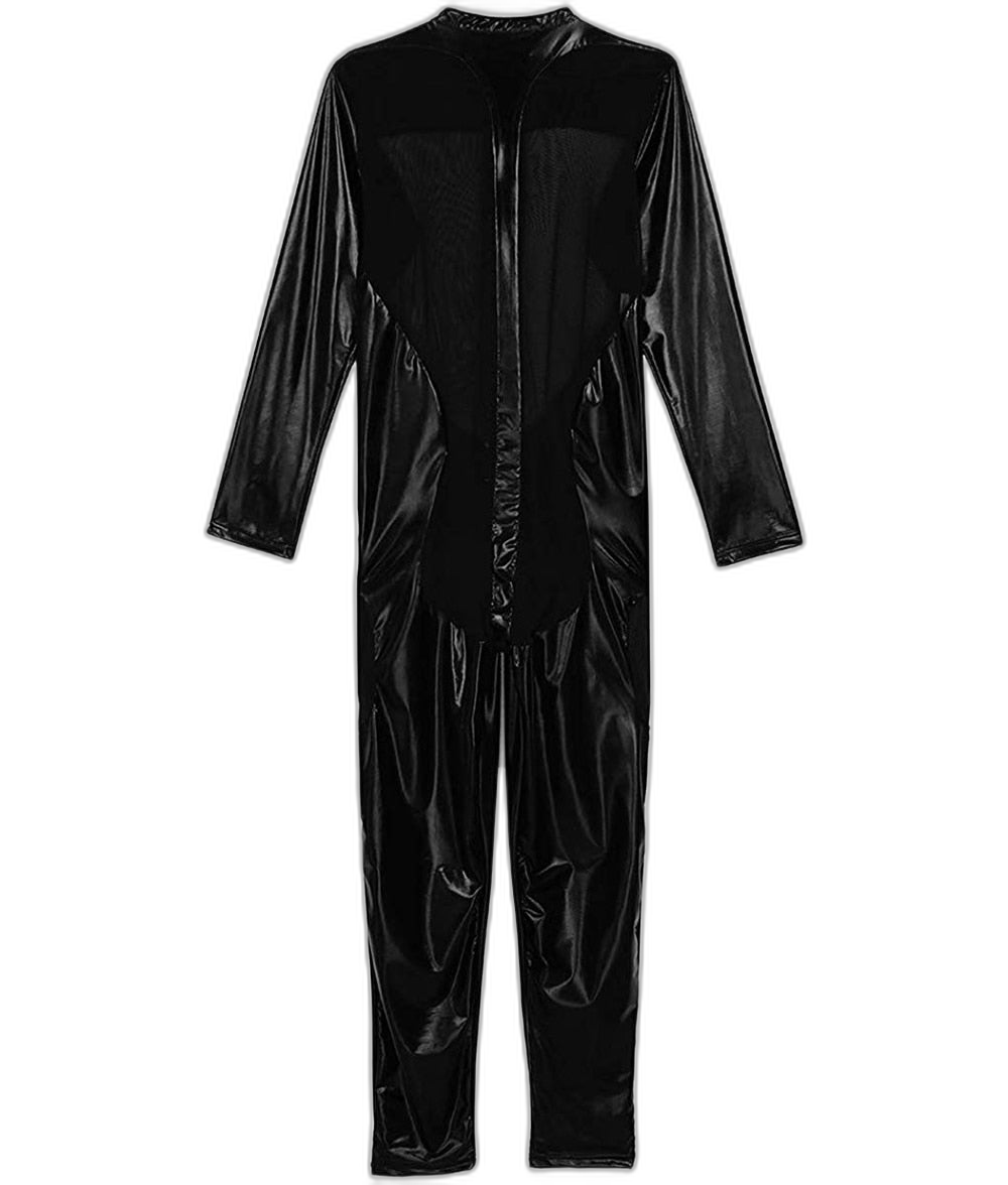 PVC Leather Mesh Kink Bodysuit