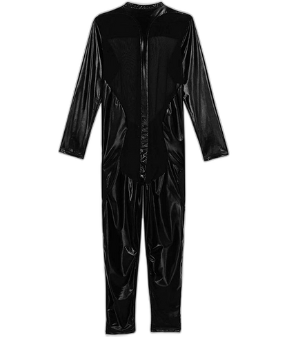 PVC Leather Mesh Kink Bodysuit