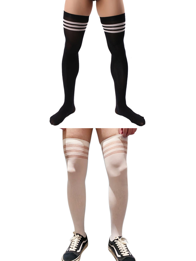 2 PCS Men's Striped Stockings Set