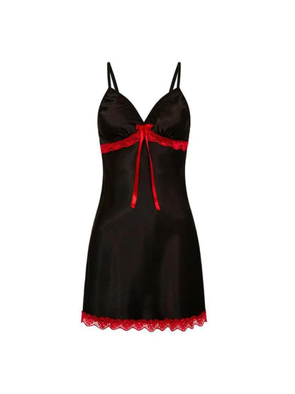 Sexy V-Neck Bow Lace Halter-Neck Nightdress