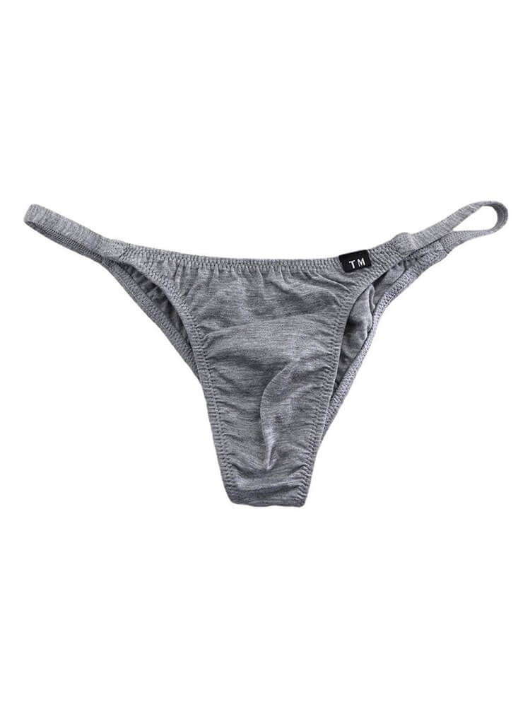Men's Solid Low Rise Sexy Bikini Cotton Briefs