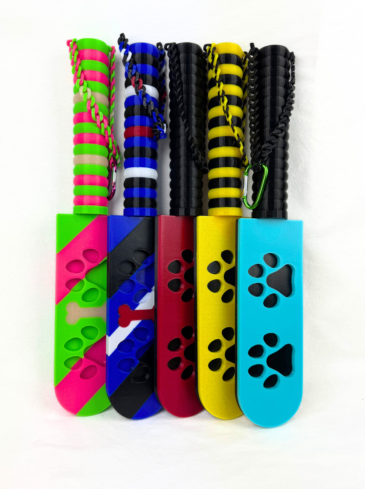 🐾 Puppy Pride Striped Paw Print BDSM Paddle – Flexible Impact Toy
