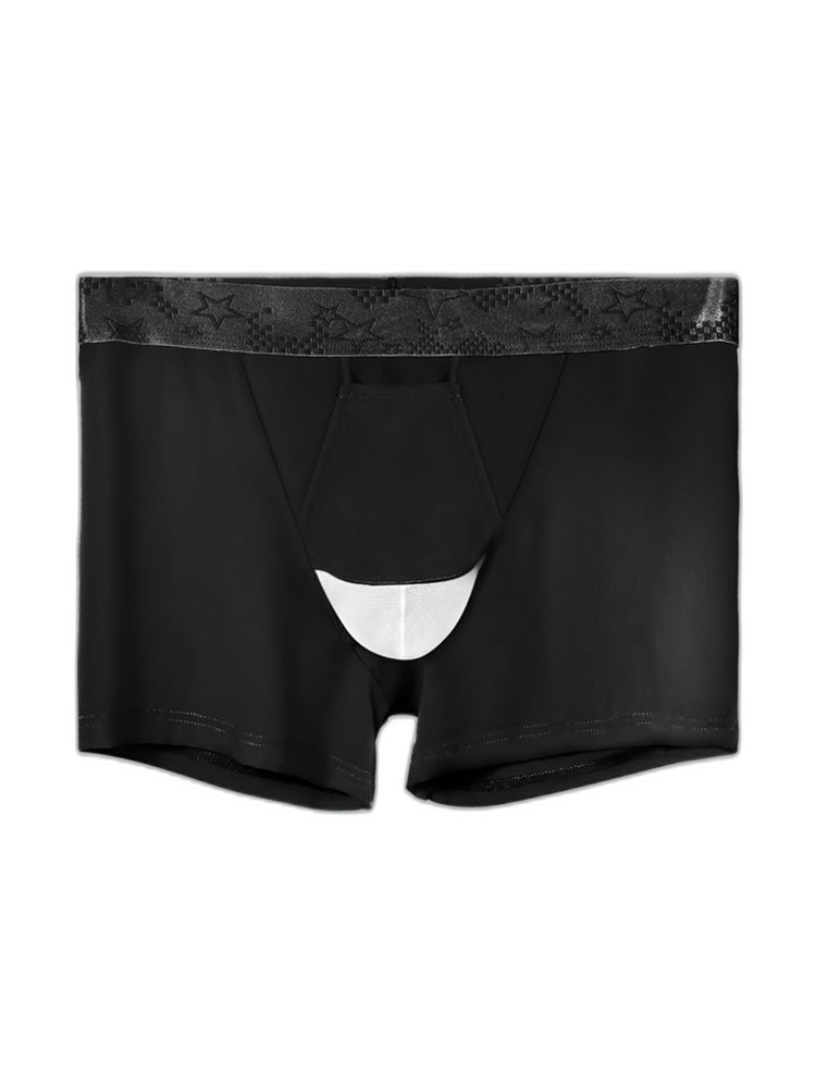 2 Men's Ultra-Thin Ice Silk Detachable Gusset Breathable Trunks