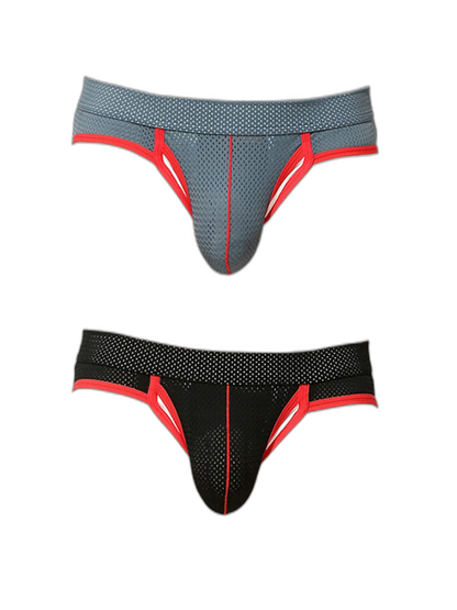 2 Pack Men's Breathable Side-Open Thin and Lightweight Supportive Fit Briefs