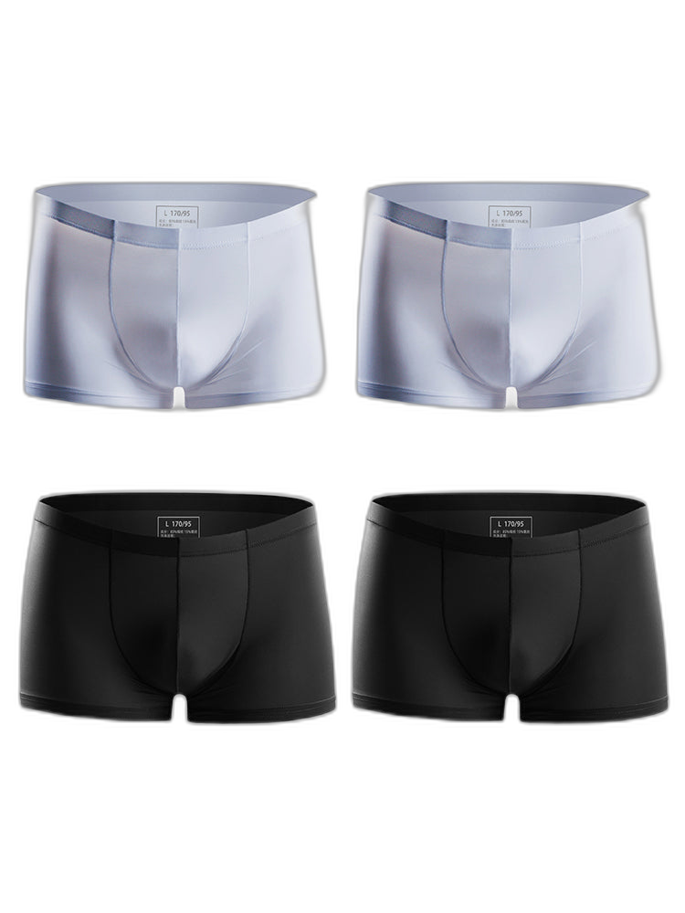 4 Pack Cooling Silk Bulge Pouch Men's Underwear