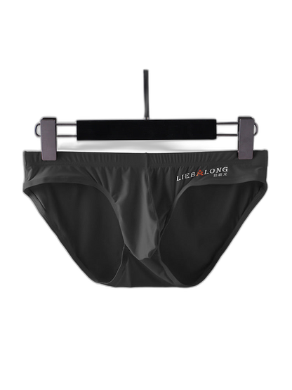 3 Packs of Men's Ice Silk Seamless Convex Pouch Briefs