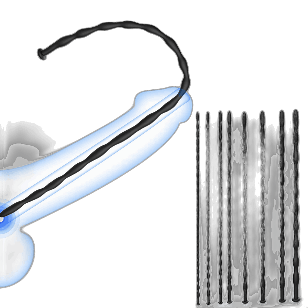 Ribbed Silicone Urethral Sounding Set - 8 Pcs