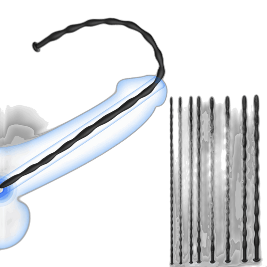 Ribbed Silicone Urethral Sounding Set - 8 Pcs