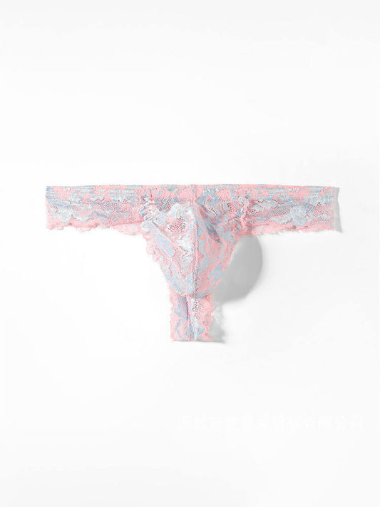 Men's Sexy Low-Rise Seamless Lace Thong