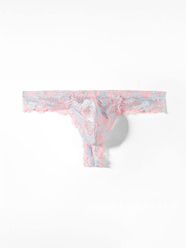 Men's Sexy Low-Rise Seamless Lace Thong