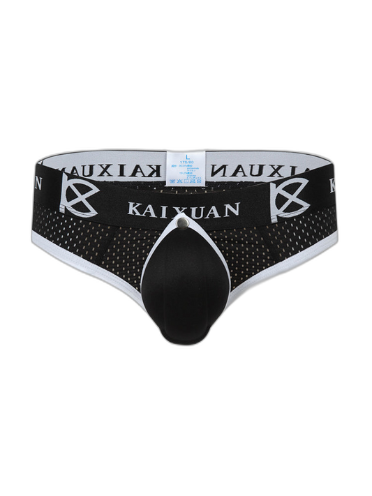 2 Pack Men's Breathable Mesh Removable U-Shaped Pocket Thongs